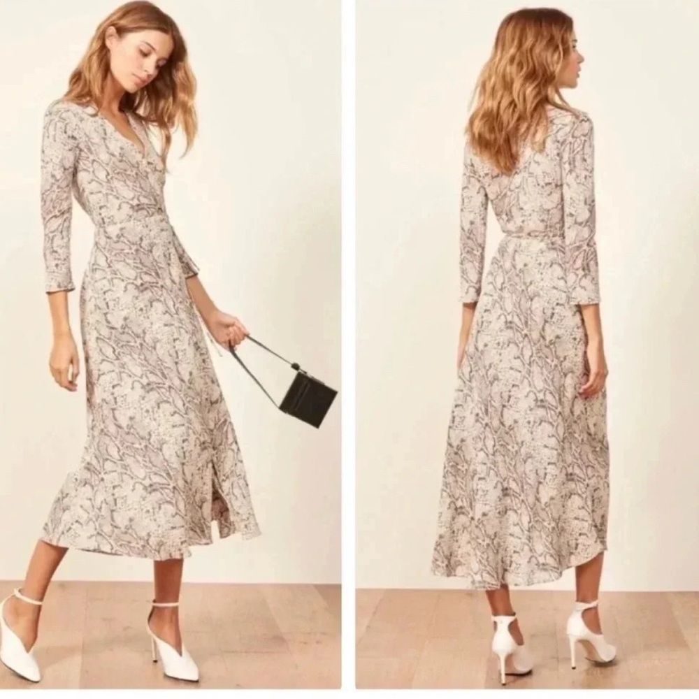 Reformation Primrose Python Wrap Dress - image 2